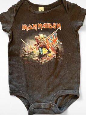 Iron Maiden Eddie Baby Bodysuit 12 Months Black Rock Band One Piece Metal Baby